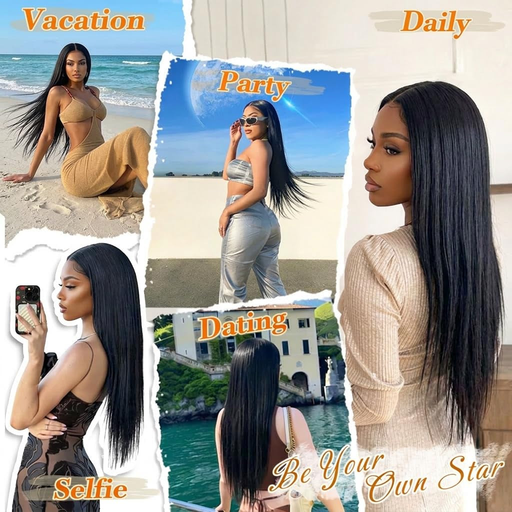 Wear and Go Glueless Straight Human Hair 6X4 Lace Front Wig 24 Inch