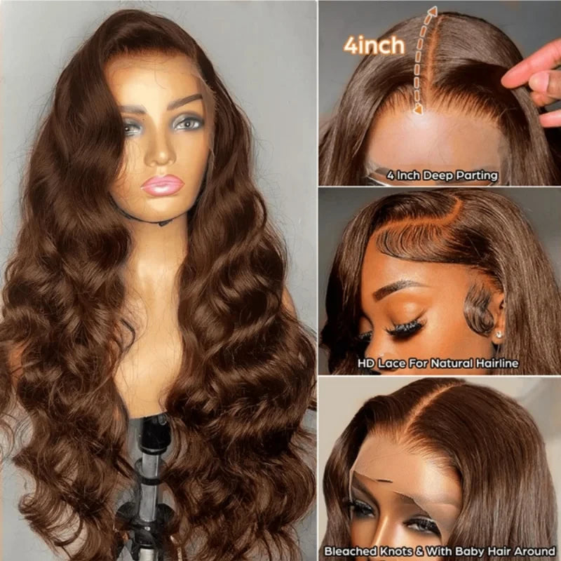 Chocolate Brown Body Wave Lace Front Wig