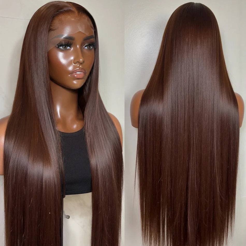 Chocolate Brown Straight Lace Wig