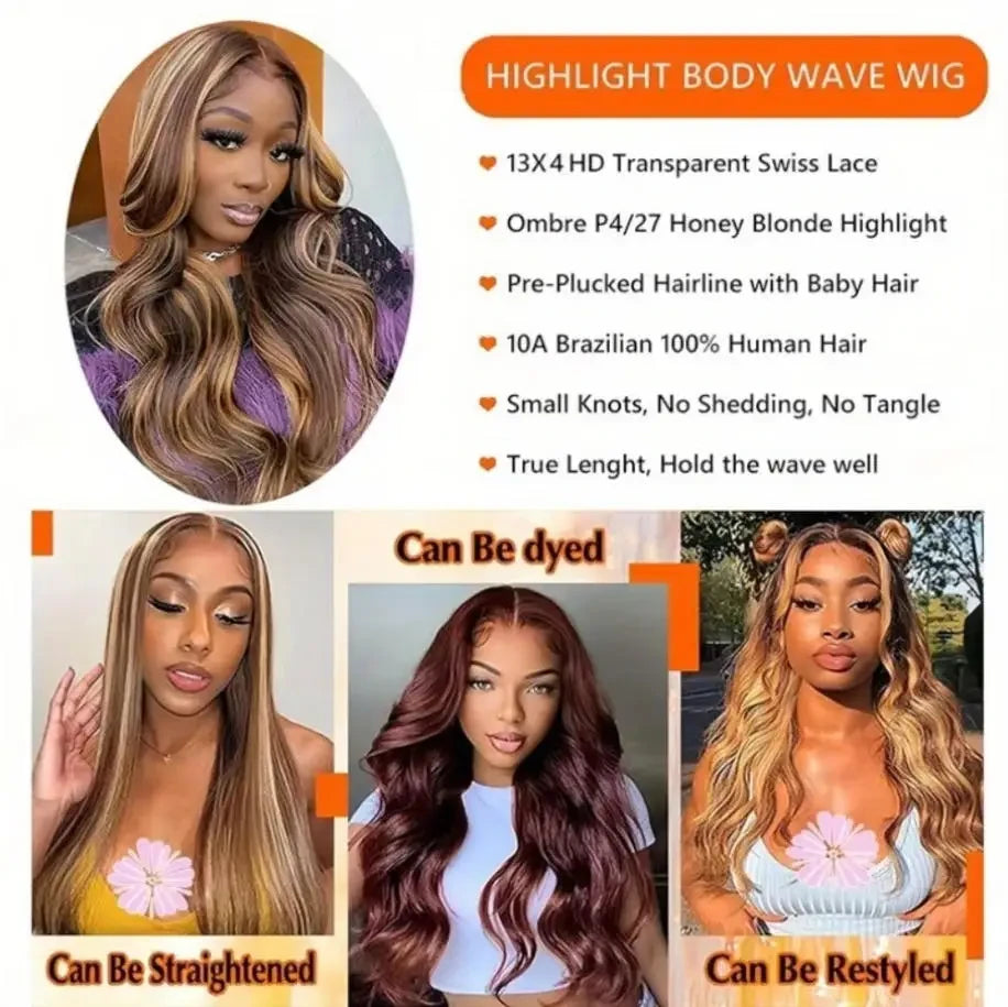 Honey Blonde Ombre Human Hair Wig