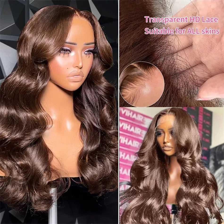 Chocolate Brown Human Hair Lace Wig