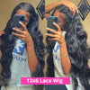 Long Wavy Human Hair Lace Wig