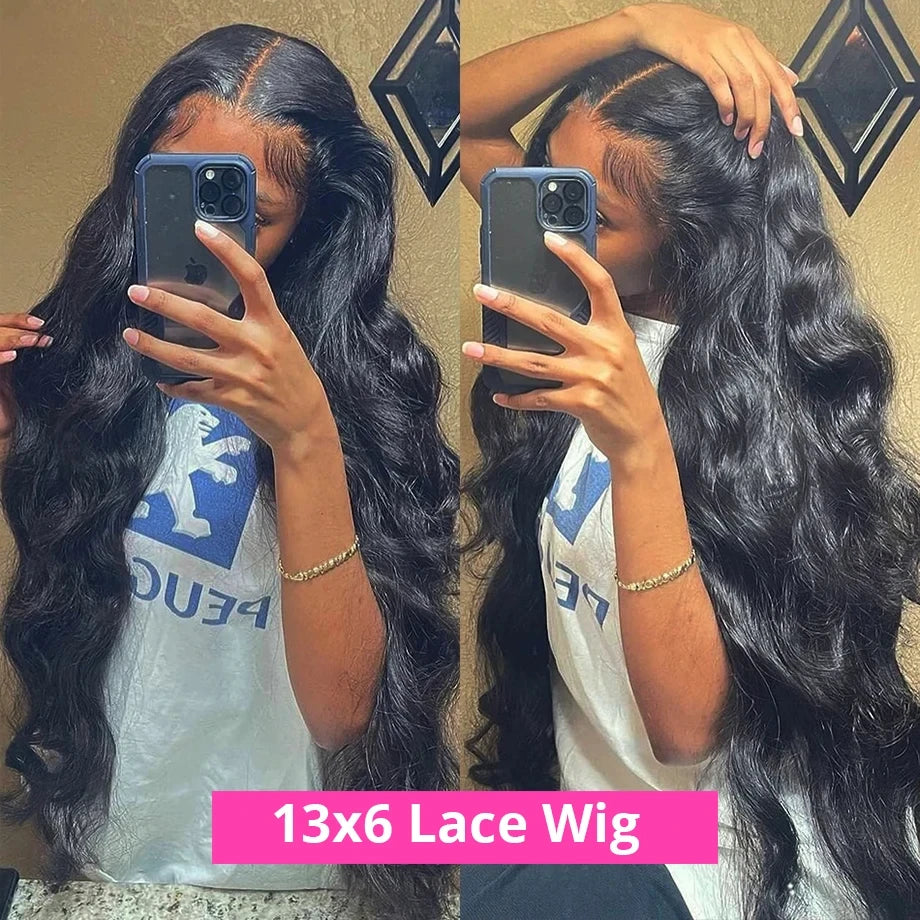 Long Wavy Human Hair Lace Wig