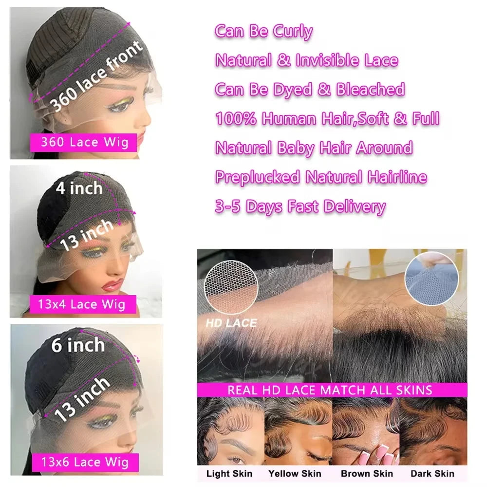 Long Wavy Human Hair Lace Wig