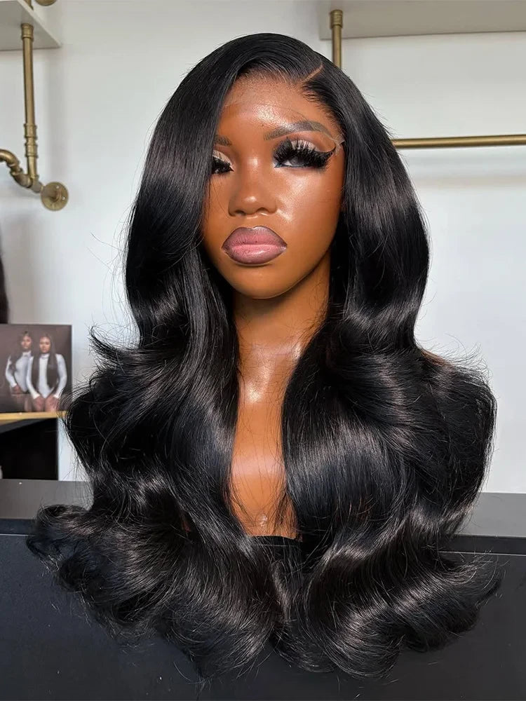 Long Wavy Human Hair Lace Wig