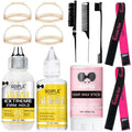 Lace Wig Install Kit with Melting Spray Lace Glue Remover Edge Control Wig Caps & Styling Tools for Beginners & Salon Use