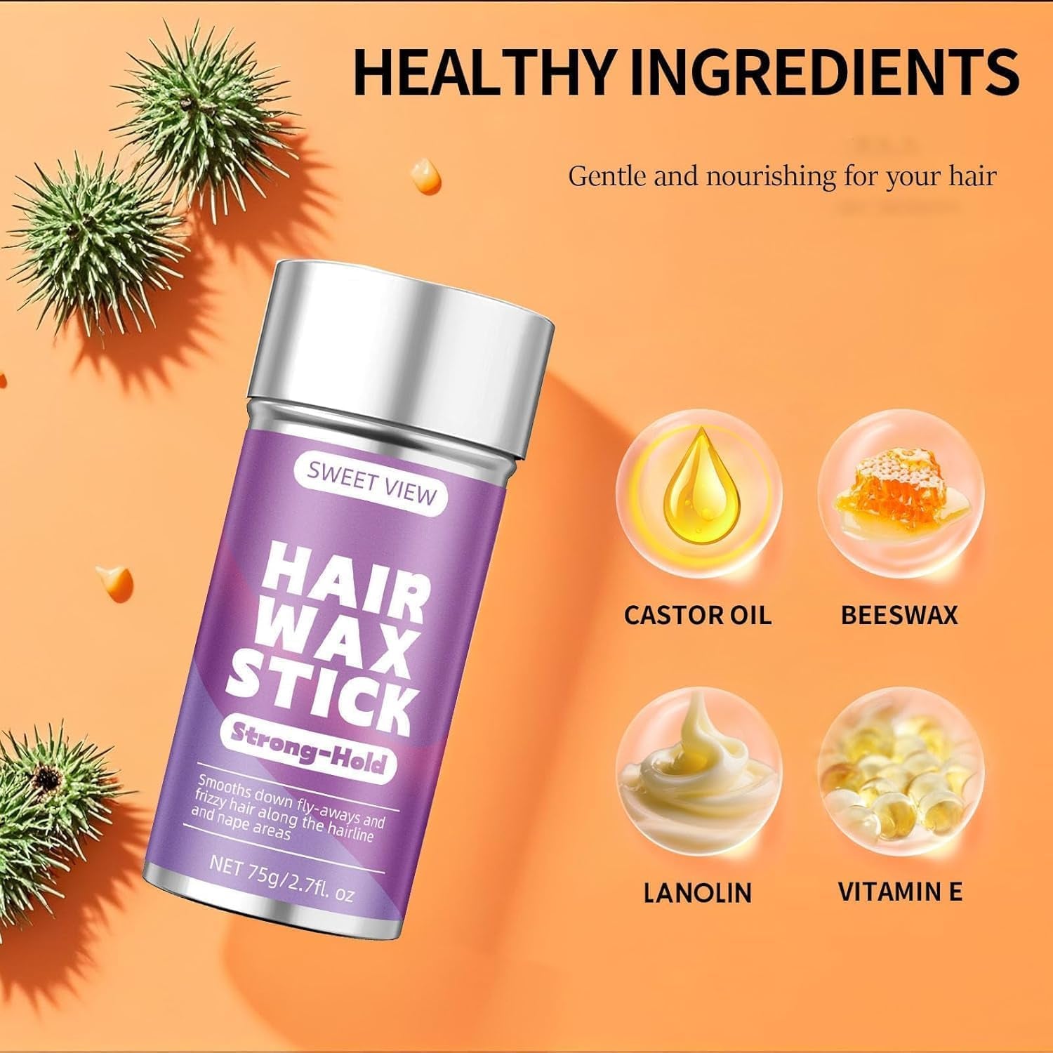 3PCS Hair Wax Stick | Slick Back Hair Pomade/Balm/Gel for Tame Flyaways, Frizz, Sleek Ponytails, Buns, Styling Accessory for Women, Teen Girls