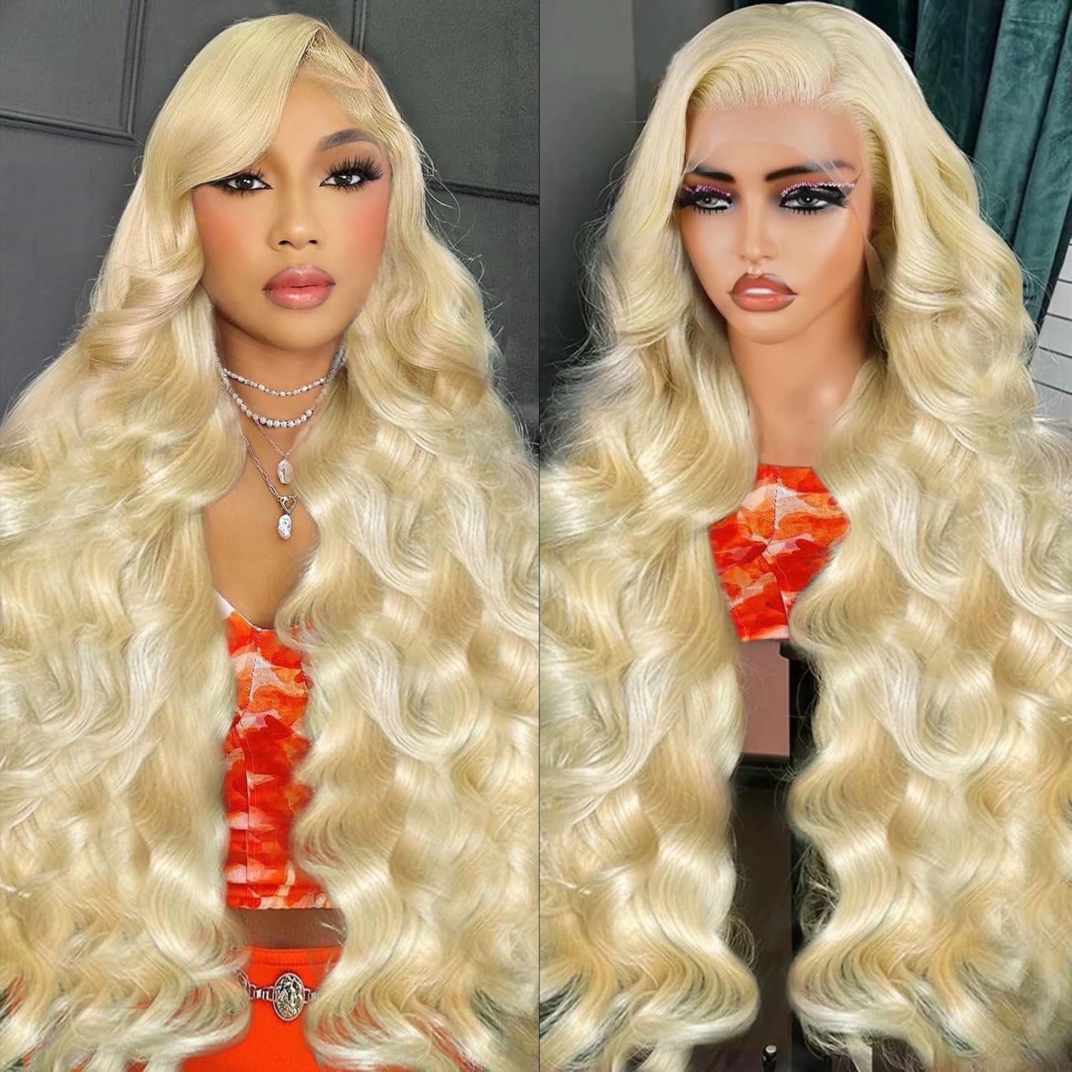 30 Inch 613 13X6 Lace Front Wig Human Hair 200 Density Blonde Wig Human Hair Blonde Body Wave Lace Front Wigs Human Hair Pre Plucked 613 HD Lace Frontal Wig 13X6
