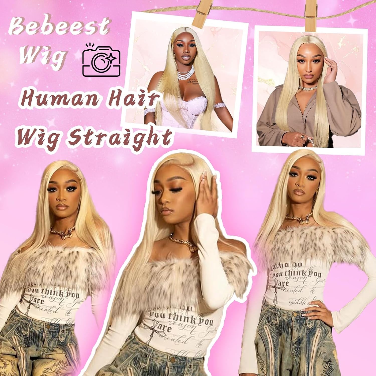 30 Inch 613 13X6 Lace Front Wig Human Hair Blonde Wig Human Hair | 200 Density Straight Wigs Human Hair 13X6 HD Lace Front Wigs Human Hair Pre Plucked 613 HD Lace Frontal Wigs for Women