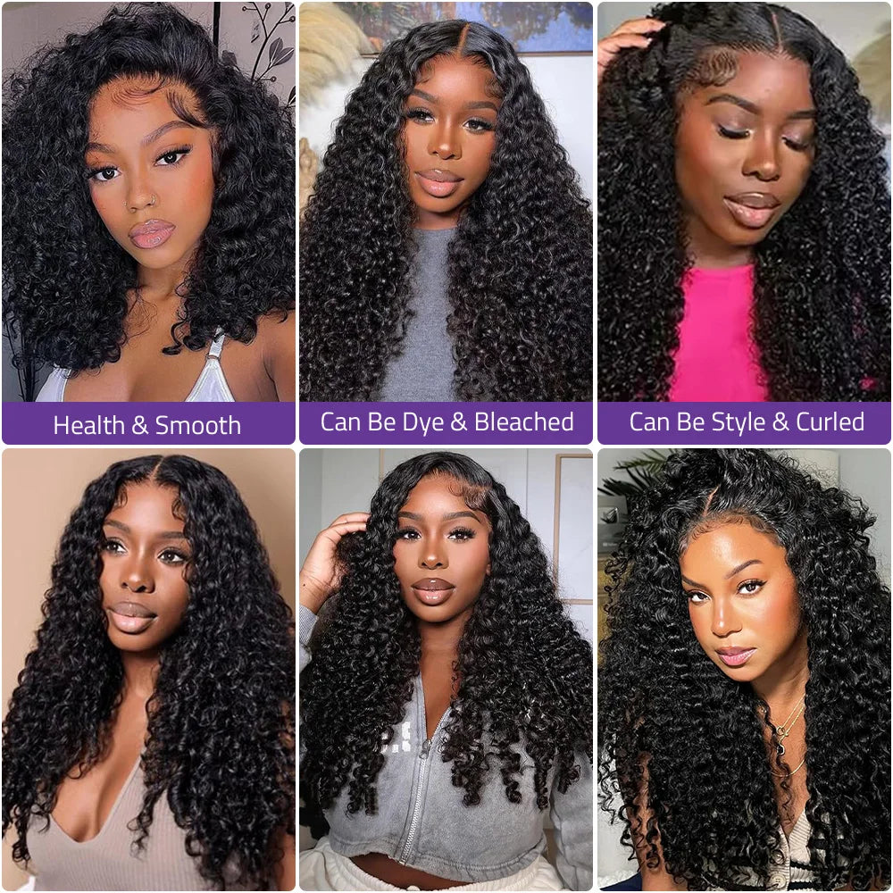220% Density 13x4 13x6 HD Lace Frontal Burmese Curly Wig Natural Color 7x6 Glueless Lace Front Human Hair Wigs For Black Women