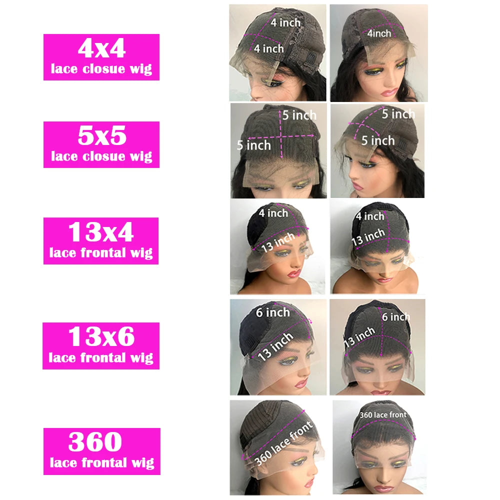 Body Wave Lace Front Wigs 13x4 13x6 40 Inch Human Hair Wig 5x5 Lace Closure Wig Gluless Transparent Human Hair Lace Frontal Wig on Sale