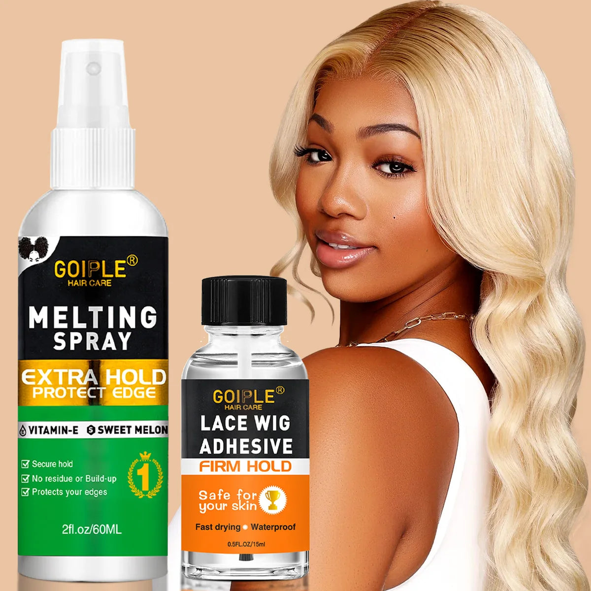 Lace Wig Melting Holding Spray,Strong Wig Adhesive Glue for Toupee Front or Ultra Firm Hold Fast Drying Waterproof Glue Wig Glue