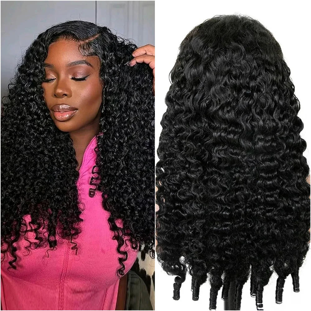220% Density 13x4 13x6 HD Lace Frontal Burmese Curly Wig Natural Color 7x6 Glueless Lace Front Human Hair Wigs For Black Women