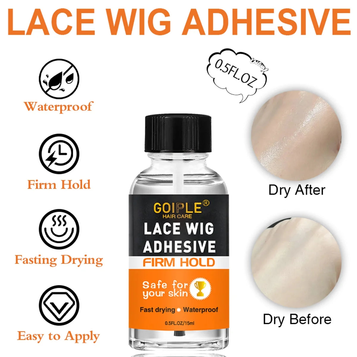 Lace Wig Melting Holding Spray,Strong Wig Adhesive Glue for Toupee Front or Ultra Firm Hold Fast Drying Waterproof Glue Wig Glue