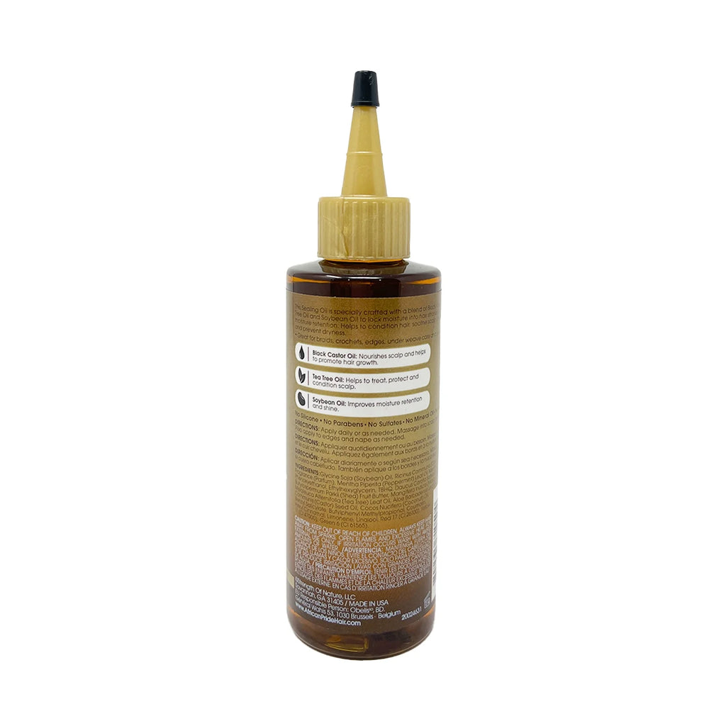 Black Castor Miracle Hair & Scalp Sealing Oil - Locks in Moisture & Soothes, Contains Black Castor Oil, Tea Tree Oil, Soybean Oil, 6 Oz