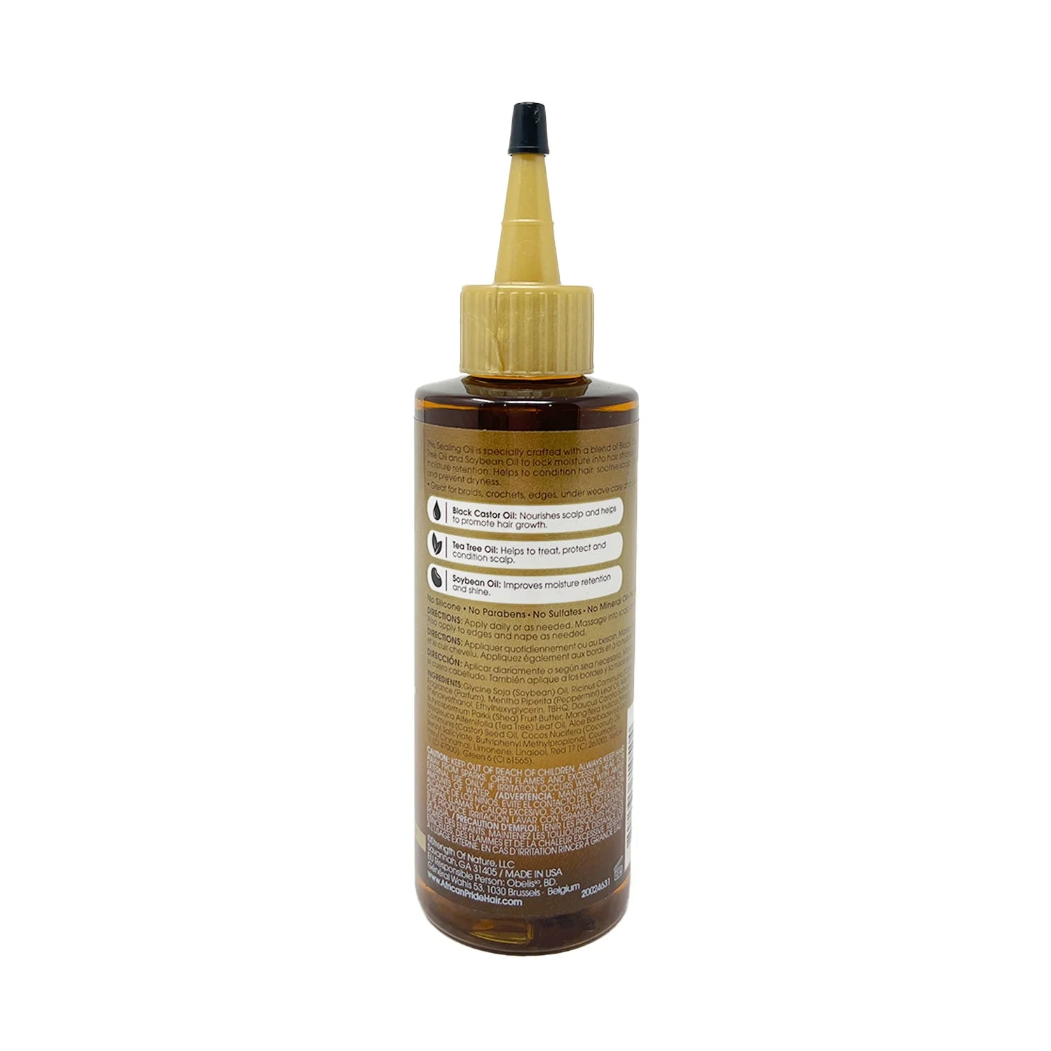 Black Castor Miracle Hair & Scalp Sealing Oil - Locks in Moisture & Soothes, Contains Black Castor Oil, Tea Tree Oil, Soybean Oil, 6 Oz