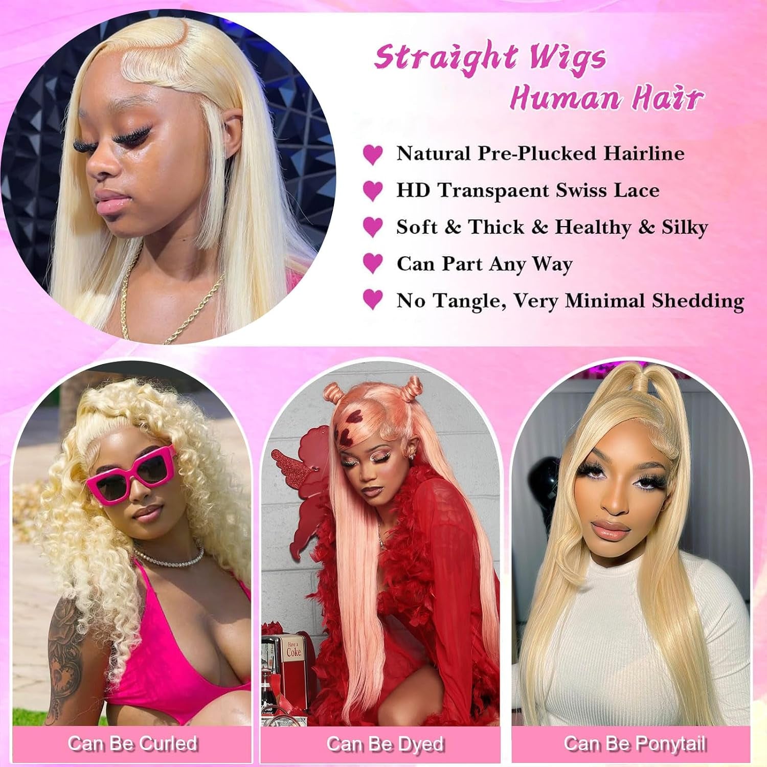 30 Inch 613 13X6 Lace Front Wig Human Hair Blonde Wig Human Hair | 200 Density Straight Wigs Human Hair 13X6 HD Lace Front Wigs Human Hair Pre Plucked 613 HD Lace Frontal Wigs for Women